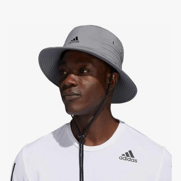 NEW Gray ADIDAS Victory Bucket Hat Unisex One Size Adjustable SUN SPORTS - Picture 3 of 4